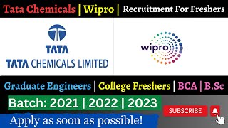 Tata Chemicals hiring 2023 | Wipro hiring freshers 2023 | Freshers hiring 2023 ✔️?