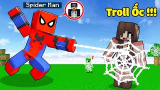 bqThanh Troll Ốc Bằng Bộ Giáp NGƯỜI NHỆN Siêu Vip Trong Minecraft ?