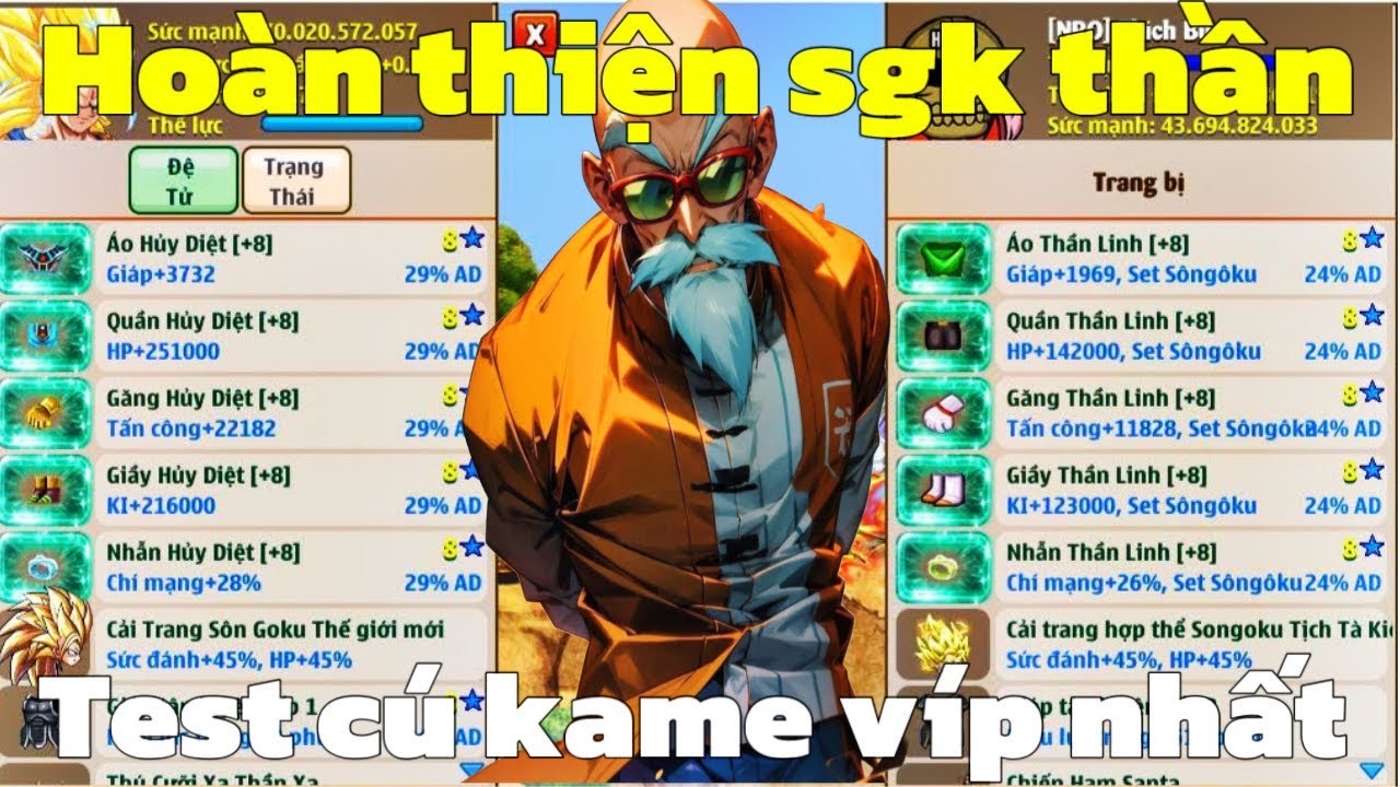 Hồi Sinh Ngọc Rồng - Test Cú Kame Víp Nhất HSNR...Hoàn Thiện Songoku Thần Linh !!!