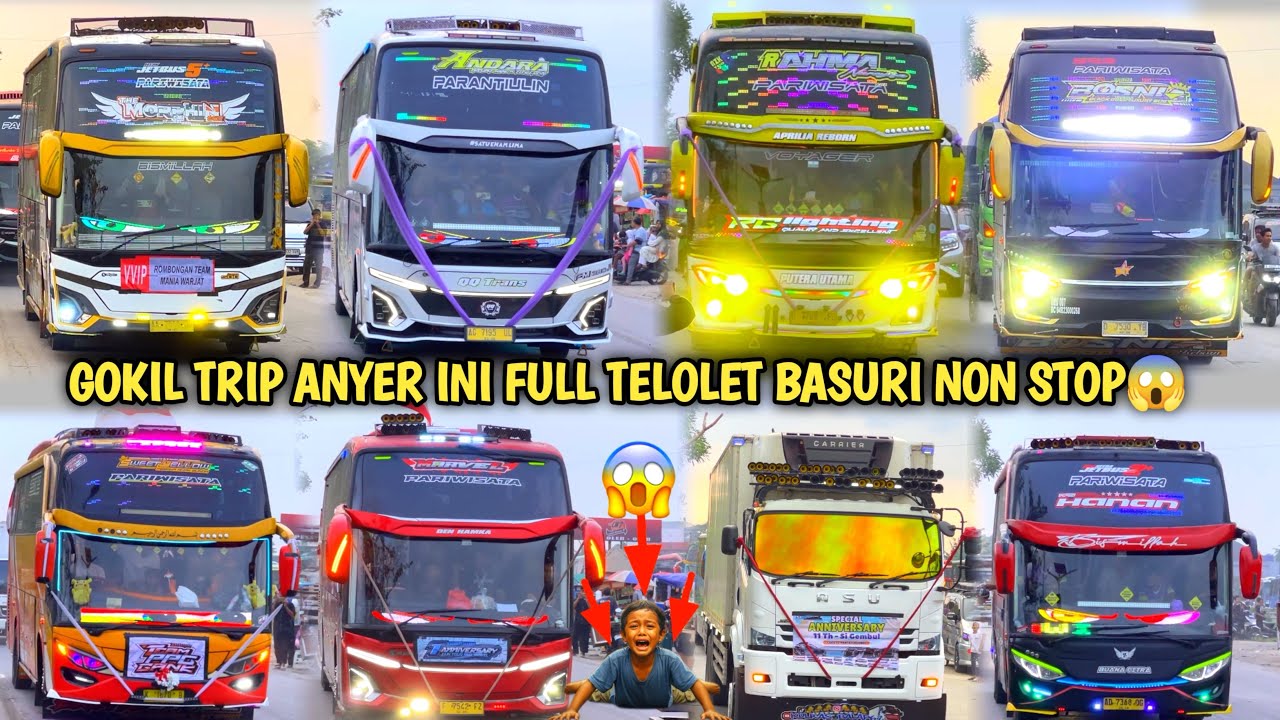 RAME FULL BUS TELOLET BASURI🥳 Hunting Bus Trip Anyer  Di Pusat Oleh Oleh CM7👏