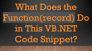 What Does the Function(record) Do in This VB.NET Code Snippet?