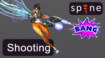 Spine 2D: Tracer(Overwatch) #8: Shooting while Jumping