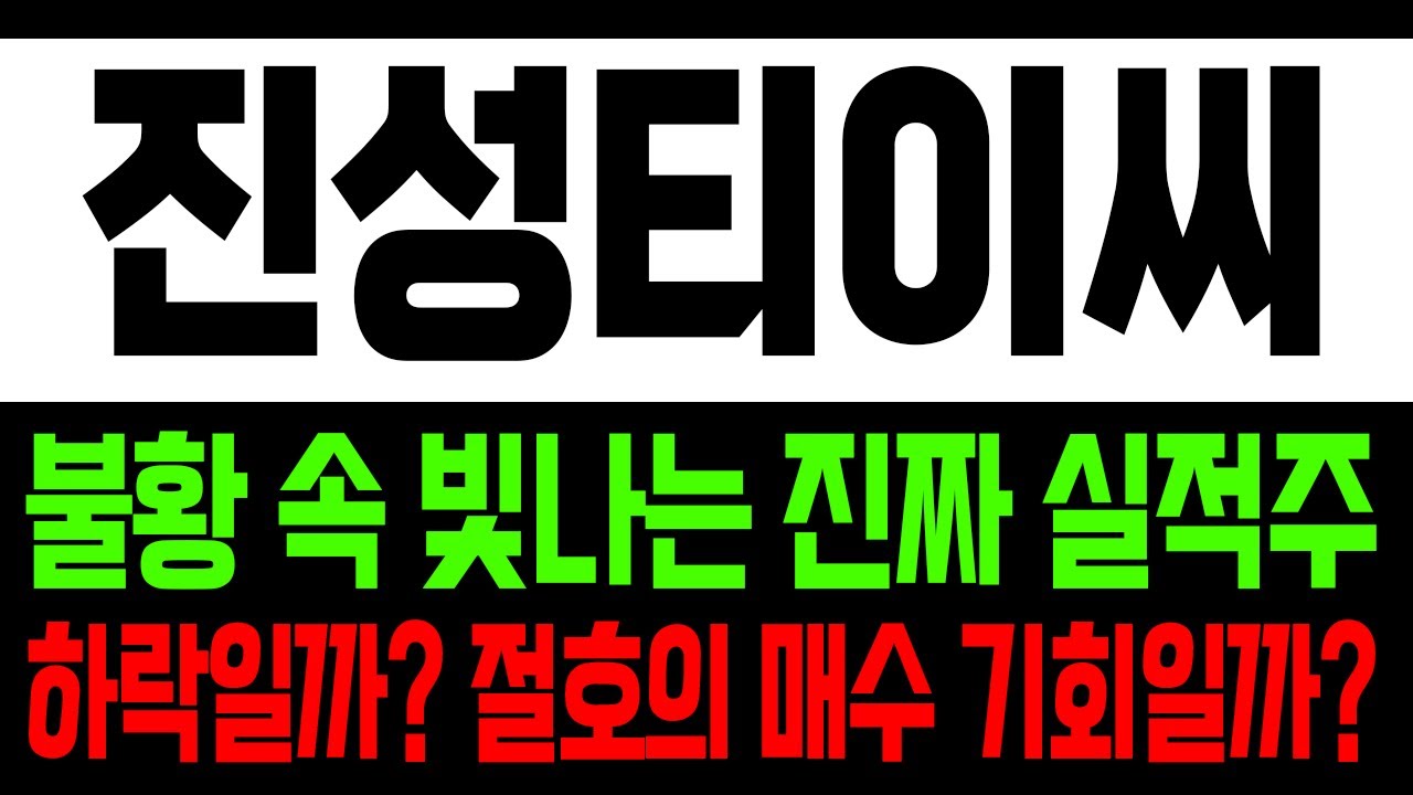 진성티이씨 주가전망 ] 불황 속 빛나는 진짜 실적주 하락일까? 절호의 매수 기회일까? - YouTube