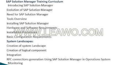 SAP Solution Manager Implementation   SAP Training in south africa and noida