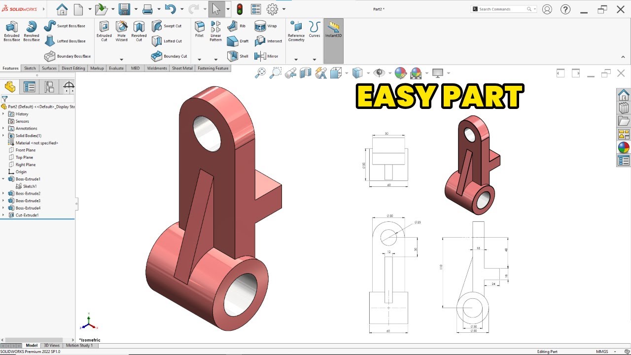 How to Make a Basic 3D Part in SolidWorks (Beginner Guide) - YouTube
