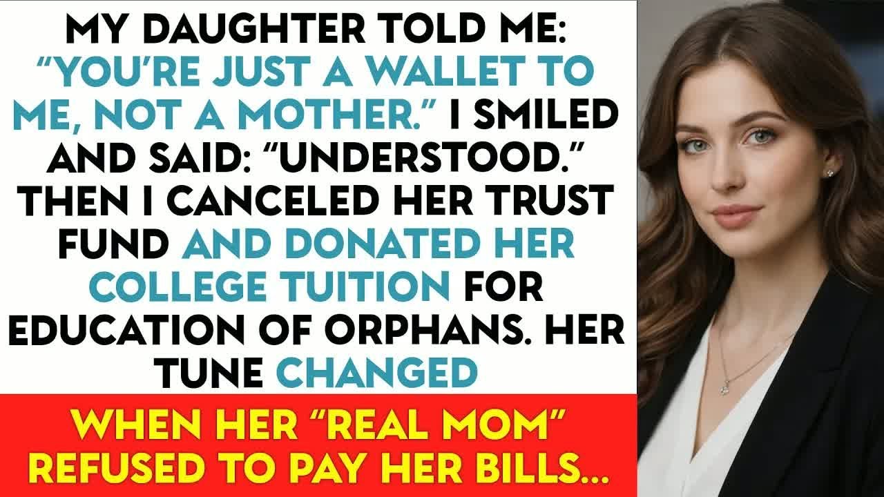 My Daughter Told Me： “You’re Just A Wallet To Me, Not A Mother.” I Smiled And Said：