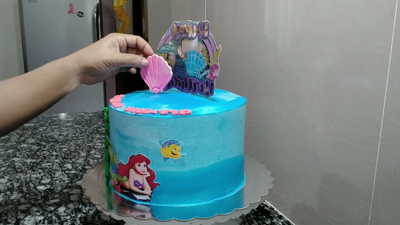 Mermaid cake design 2 /printable and edible cake topper, - YouTube