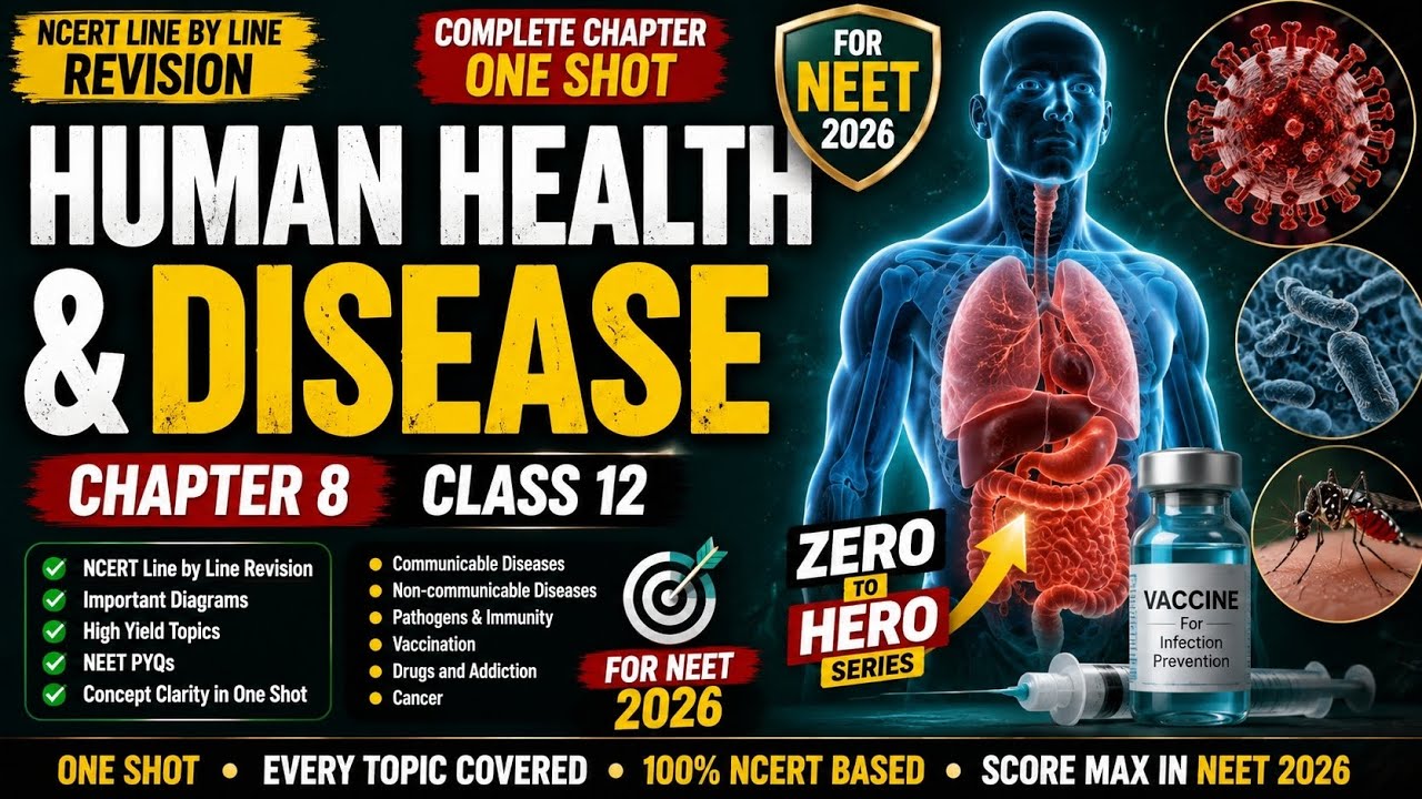 Human health and desease ncert line by line one shot complete biology # ...