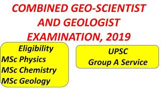 UPSC COMBINED GEO SCIENTIST AND GEOLOGIST EXAMINATION, 2019