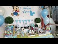 Decoración mesa dulce Bautizo Mickey bebé.  Party Mickey baby