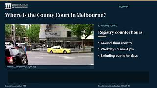 County Court of Victoria: Melbourne Address & Attendance Guide