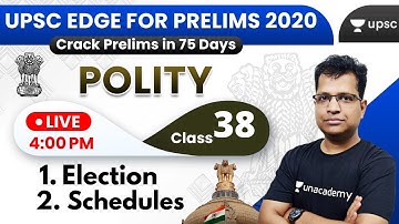 UPSC EDGE for Prelims 2020 | Indian Polity by Pawan Sir | Election & Schedules