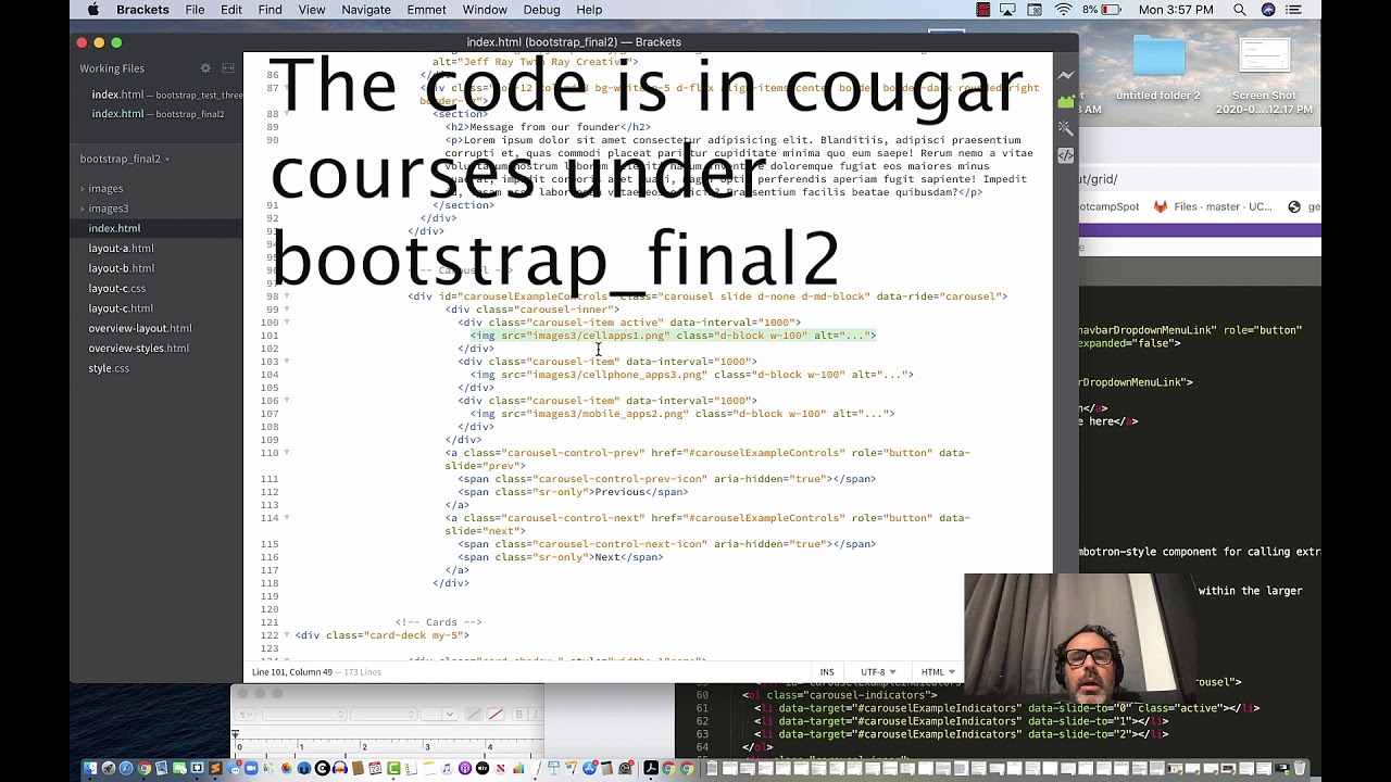 bootstrap step 9 existing code carousel - YouTube