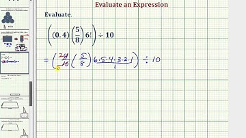 Ex: Evaluate an Expression with a Fraction, Decimal, and Factorial