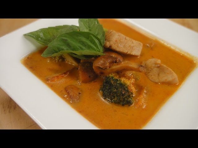 Chicken And Mushrooms In Thai Red Curry
