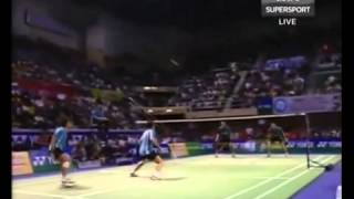Markis Kido Badminton Skill Flying High Jump Smash act