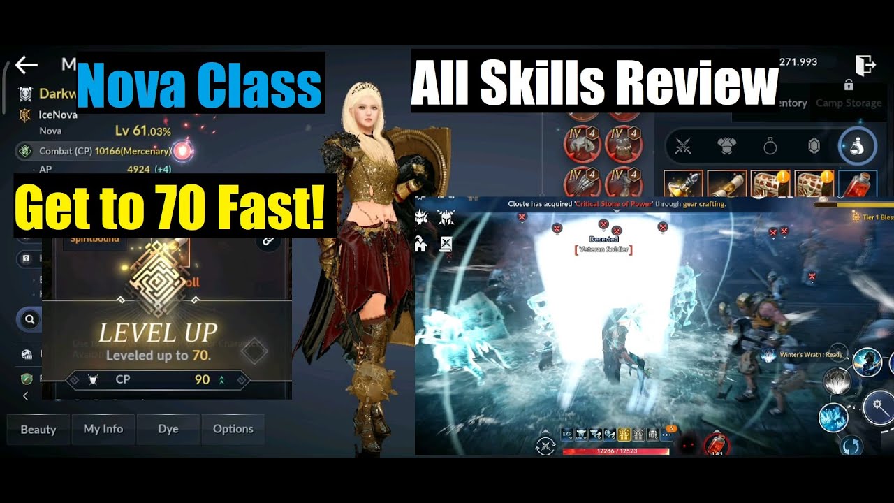 Black Desert Mobile Nova Class All Skills Review & Get to Lv. 70 Fast!