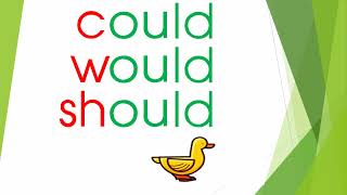 Learn To Spell Would, Could And Should