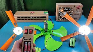Ceiling Fan with Remote Control and an Air Conditioner Modeled After an LG Design.