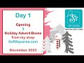 Day 1  holiday advent box openings for 3 boxes from softsquarescom check back daily