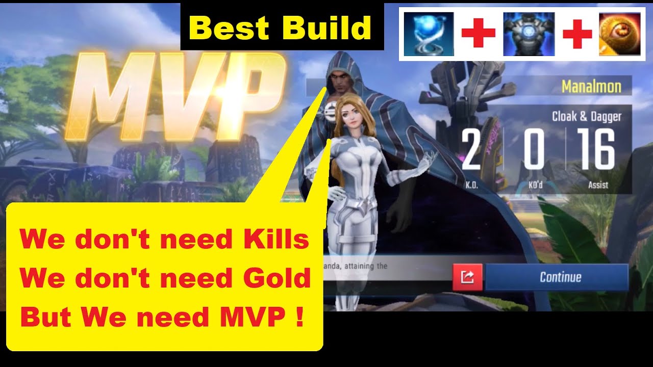 Cloak and Dagger epic gameplay| Best Build Items| MARVEL Super War