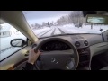 Mercedes clk 200 c209 povdrift test drive acceleration swedish winter drift