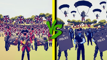 POLICE TEAM vs BRITISH ARMY - Totally Accurate Battle Simulator TABS