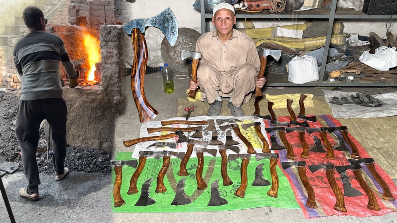 Amazing Process of Making Premium Damascus USA, AXE | How Blacksmith AXE Making With Amazing Tools