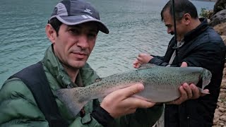 ماهی گیری قزل آلای وحشی در روز بارونی #fishing #fishingvideo #ماهیگیری