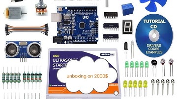 ultra Sonic sensor, servo motors, Arduino UNO,etc unboxing on 2000$💲
