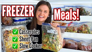 20 FREEZER MEALS | Freezer Meal Prep Made EASY | Slow Cooker \& Oven Baked Recipes | Julia Pacheco