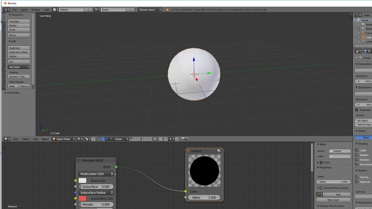 PBR shader in upbge