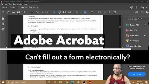 PDF Fix "The author of this form has specified the fields which you can fill."