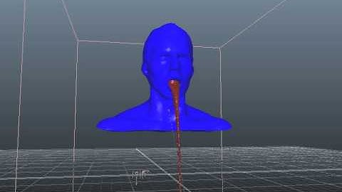 RealFlow Simulation Test: Blood Pouring out of Mouth