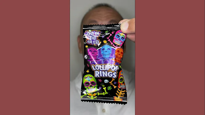 👂ASMR HALLOWEEN DAY OF THE DEAD SKULL RING CANDY TROPICAL FLAVOR AND EATING SOUNDS👂ORIGINAL LENGTH👂