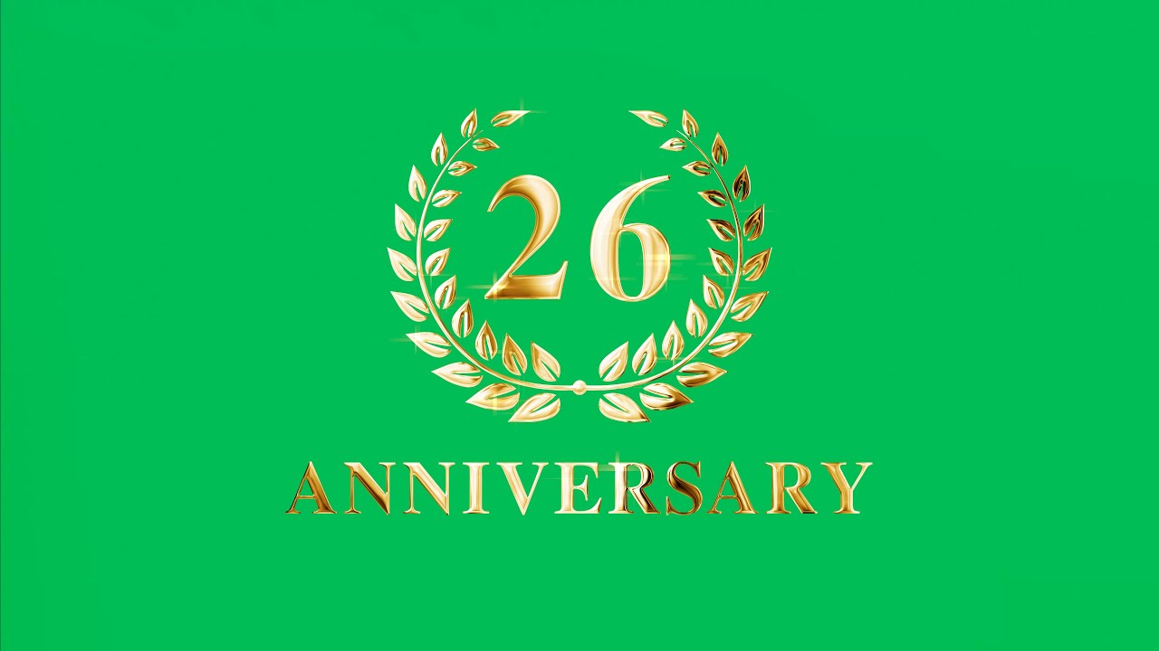 26th Anniversary Animation Green Screen | 4K | Global Kreators