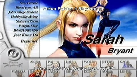 Virtua Fighter Four Sarah Playthrough using the Ps2 Action Replay Max 50,000 :D #Playstation #Sony