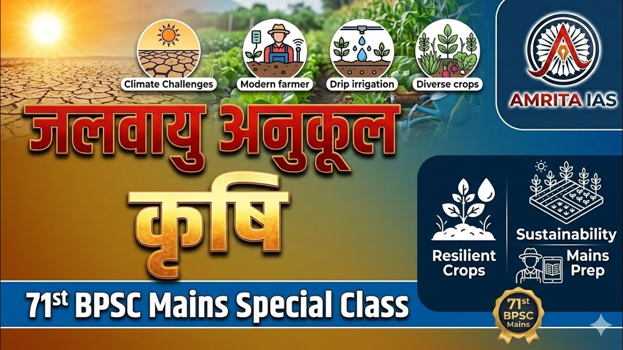 जलवायु अनुकूल कृषि #bpscmains #bpsc #upsc #71stbpscmains 