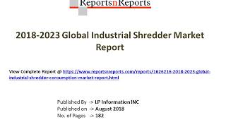 Industrial Shredder Market 2018 Global Industry Growth and Key Manufacturers Analysis