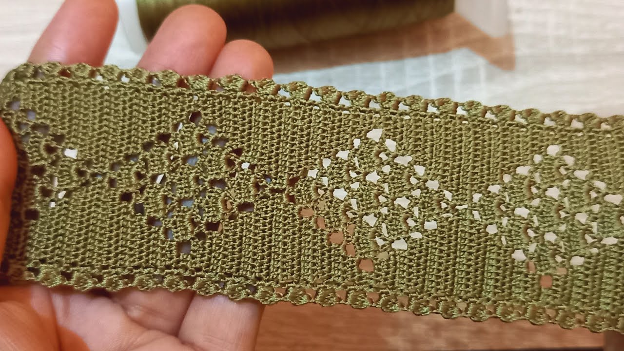 تزيين النصف طوق بالكروشي بحاشية خفيفة بطريقة جديدة مع رقية كروشي💯🇲🇦