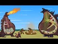 Rescue godzilla  kong from giant python the battle against digestive system  funny cartoon