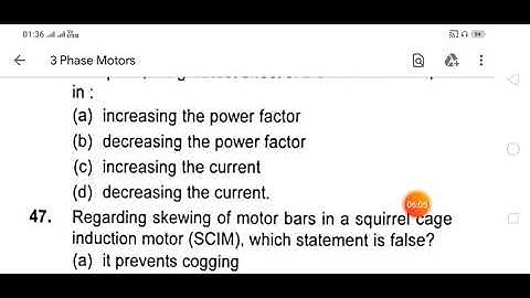 THREE PHASE INDUCTION MOTORS MCQS PART 2