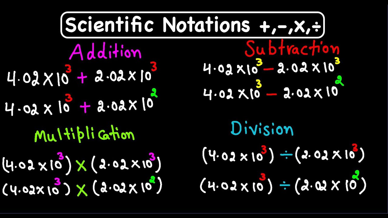 Scientific Notations Adding Subtracting Multiplying And Dividing YouTube