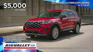 $5,000 Net Savings Off MSRP on New 2026 Explorers