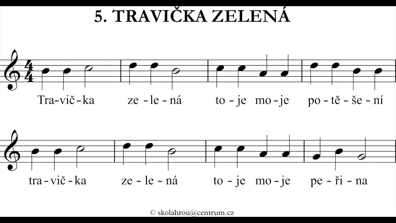 Travička Zelená - Zobcová Flétna - YouTube