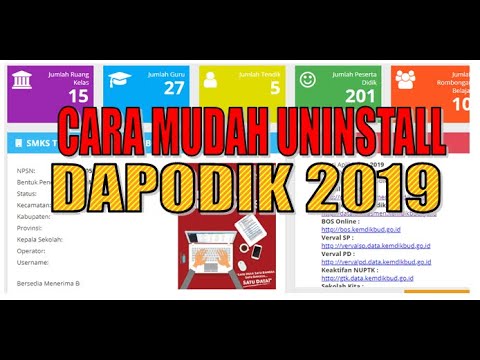 Cara Mudah Uninstall Aplikasi Dapodik 2019 di Laptop untuk install dapodik terbaru @ griya chumaidi