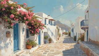 Santorini Greece Street Vintage Painting  | Frame TV Art Display | 2-Hour Screensaver screenshot 1