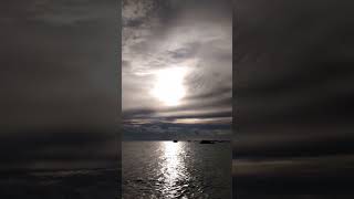 Pemandangan Sore Hari Di Laut Yang Sangat Indah