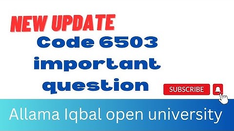 6503 important questions |6503  paper @AIOUStudio9 @AIOU_Official @zaheerOfficial@Css_143