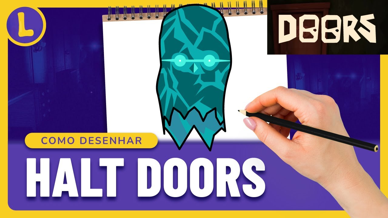 Como DESENHAR o HALT do DOORS ROBLOX (PASSO A PASSO). Vídeo